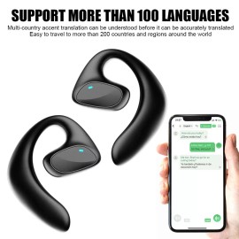 144 Language Translator Earbuds Bluetooth Two Way Real Time Smart Translation-US