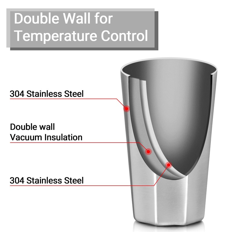 Beasea Stainless Steel Cups 15 oz, 4 Pack Large Stackable