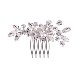 Bridal Wedding Hair Comb Crystal Hair Accessories, Bridal Hair Combs Silver Bridal Hairpieces Crystal Headpiece Wedding Hair Accessories for Women and Girls (Silver)