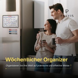 Previs Whiteboard Monthly Planner Magnetic A4 - Magnetic Calendar Fridge Planner - Family Planner - Monthly Calendar Weekly Planner Wipe Clean - Monthly Planner Board Fridge