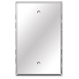 Art Plates - OVERSIZED Mirror Blank Wall Plate - 1 Gang Oversize Acrylic Mirror Light Switch Plate - 5.25" x 3.40" - Jumbo Wall Plate - Electrical Box Blank Cover - Reflective Mirrored Switch Plate