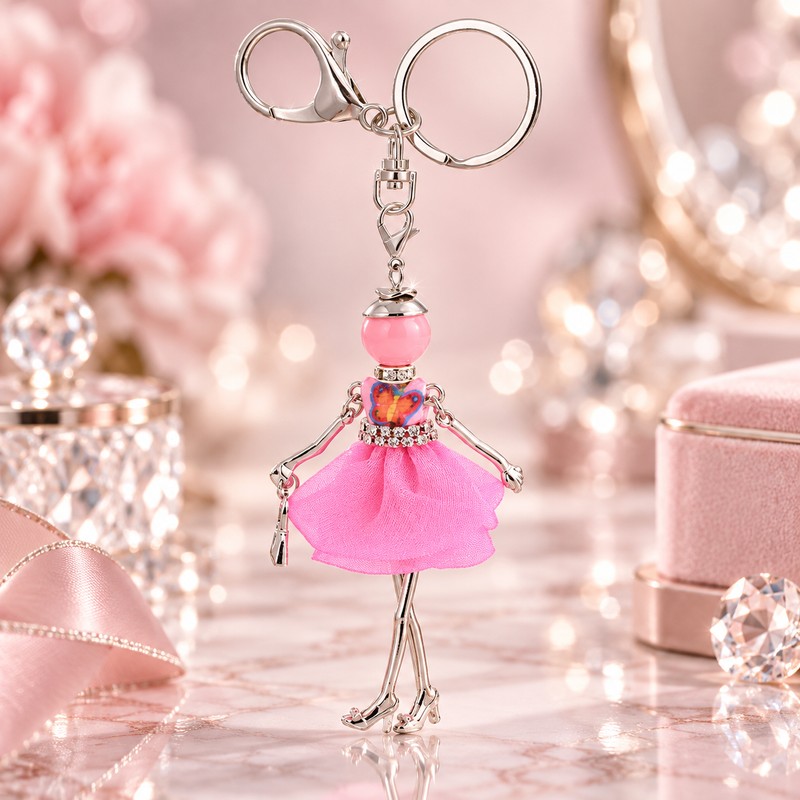 Handmade Tassel Fashionista Doll Keychain for Bags & Keys –