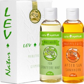 Gift Set (2 x 100 ml) High-Quality Massage Oil for Firmer Skin and Face Massage Oil After Sun with Sea Buckthorn Oil Directly from the Manufactory