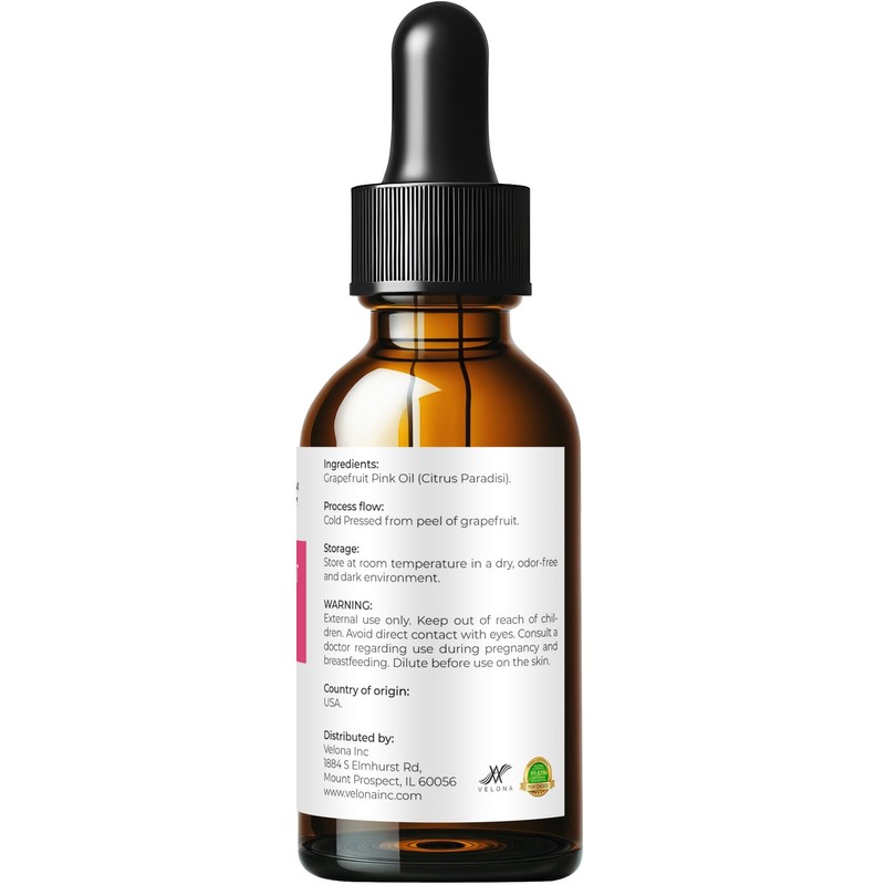 Grapefruit Pink Essential Oil by Velona - 1 Fl Oz