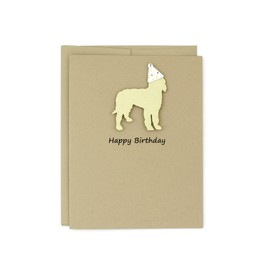 Doodle Birthday Card | Handmade Goldendoodle Notecard with Confetti Party Hat | Labradoodle Greeting