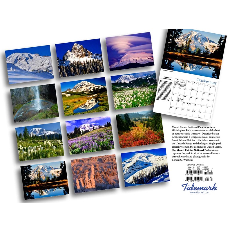 Tide-Mark, Mount Rainer 2025 Wall Calendar