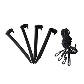 Replacement Yard Inflatable 4 Plastic Stakes 5.75" and 4 59" Nylon Tethers with Hooks for Outdoor Chirstmas Inflatables Home Lawn Yard Garden Holiday Inflatable Decorations