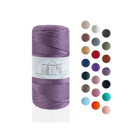 Makromecity Macrame Yarn 2 mm x 115 m Premium Polyester Macrame Cord Polypropylene Yarn for Crafts Home Decorations Place Plate Shoulder Bag Handbag Runner Dummy Chain 20 Colours