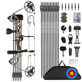 PANDARUS Compound Bow Package for Adults and Teens, 0-70 Lbs Draw Weight,Limbs Made in USA,Lightweight Design，with Archery Hunting Equipment，Limited Life-time Warranty(CAMO Right Handed Pro)