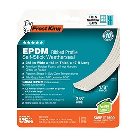 Frost King Doors and Windows EPDM Rubber Foam Weather Stripping Tape 1/8 in.