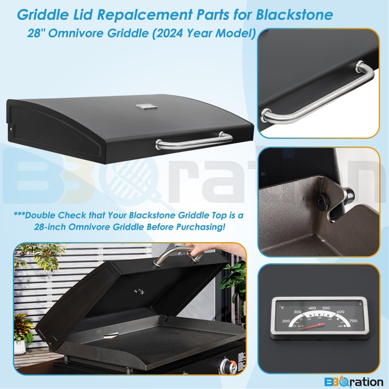 Upgrade Hinged Lid for Blackstone 1517 28 Inch Omnivore Griddle