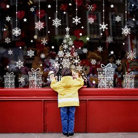 Vijamiy Double Sided Christmas Window Stickers, Large Xmas Window Clings