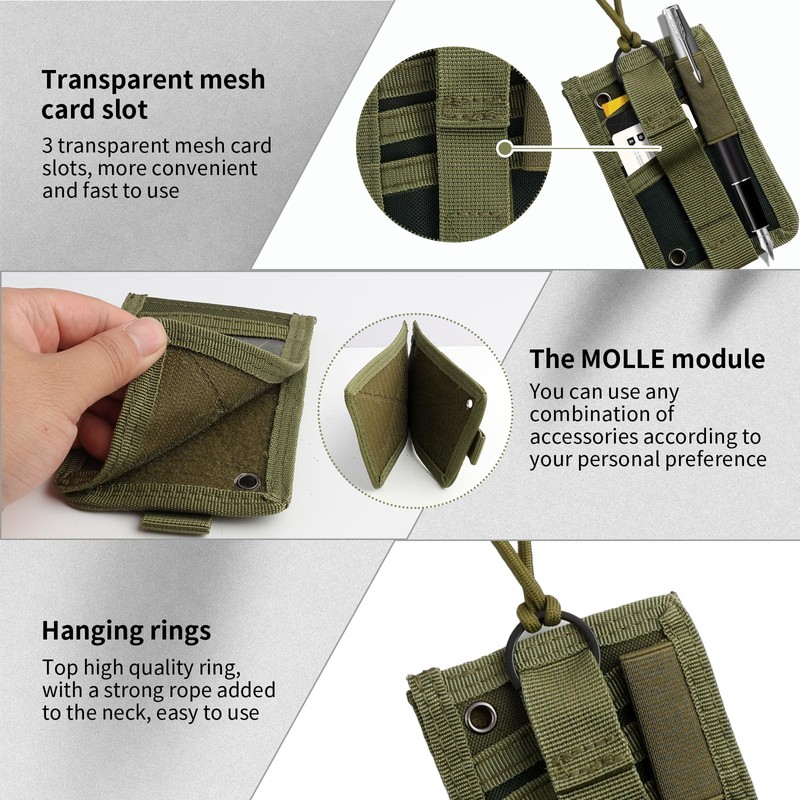 2 in 1 Tactical ID Case with Window, 3 Card