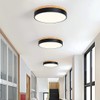 Dimmable Modern Wood Ceiling Light, Black LED 5CCT 2700K-6000K Flush