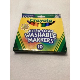 Crayola Ultra-Clean Washable Markers Broad Tip Assorted Classic Colors 10ct New