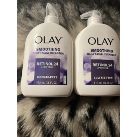 Olay Smoothing Daily Facial Cleanser Retinol 24 Peptide Sulfate Free 16oz 2pk