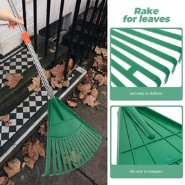 Yardwe Plastic Rake Head Garden Leaf Rake Head Replacement Lawn Shrub for Yard Sweep Picking Up Leaves (Without Handle)