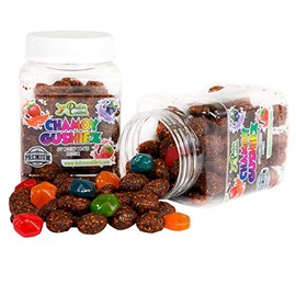 Dulces Colibri - Premium Chamoy Gushiez | Dry Chamoy Coated Gushers | Mess Free | Handmade to Order | Long Lasting Flavor | 10oz Jar | Mix & Match Eligible