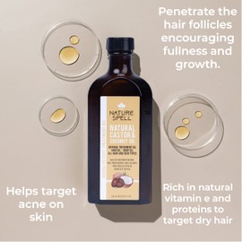 Nature Spell Castor & Coconut Oil 150 ml – Pure and Natural Castor Oil with Coconut Oil for Hair Growth, Eyelashes, Eyebrow, and Skincare Oil – Made in the UK