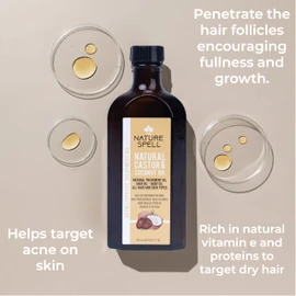 Nature Spell Castor & Coconut Oil 150 ml – Pure and Natural Castor Oil with Coconut Oil for Hair Growth, Eyelashes, Eyebrow, and Skincare Oil – Made in the UK