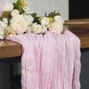 1 Pack Pink Cheesecloth Table Runner, 35x120 Inch Boho Gauze