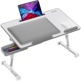 Besign LT06 Pro Adjustable Foldable Laptop Table Large Size Portable Standing Bed Desk