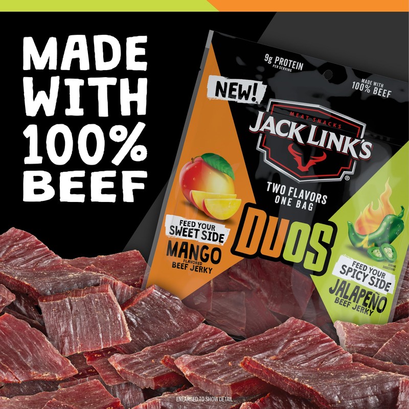 Jack Link's DUOs Jalapeño and Mango Beef Jerky, Shareable Under
