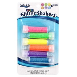 ArtSkills Neon Glitter Shaker Set, Arts and Crafts Supplies, Ultra-Fine and Bright Assorted Colors, 0.19oz Each, 6 Count