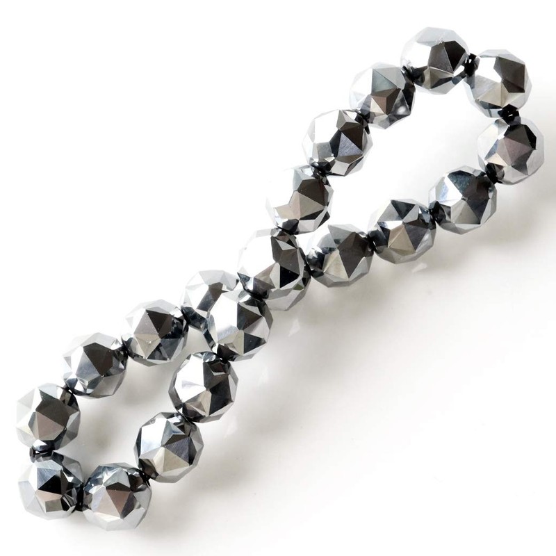 Gold Stone High Purity Terahertz Mineral Star Cut Bracelet, 0.4