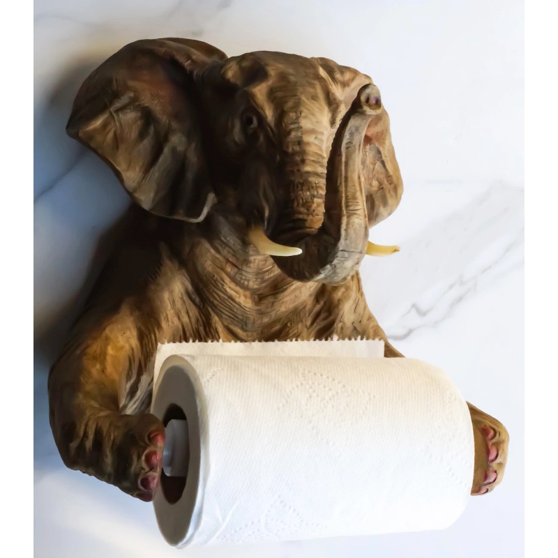 Gifts & Decors Ebros Pachyderm Servant Safari Elephant Holding Toilet
