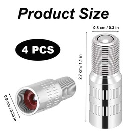 XINYUXUANXUAN Brass Tyre Valve Extensions 4 Pack – Screw-In Valve Stem Extenders for Car, Motorbike, Truck & Motorhome – Anti-Leak Chrome Adapters (Silver)