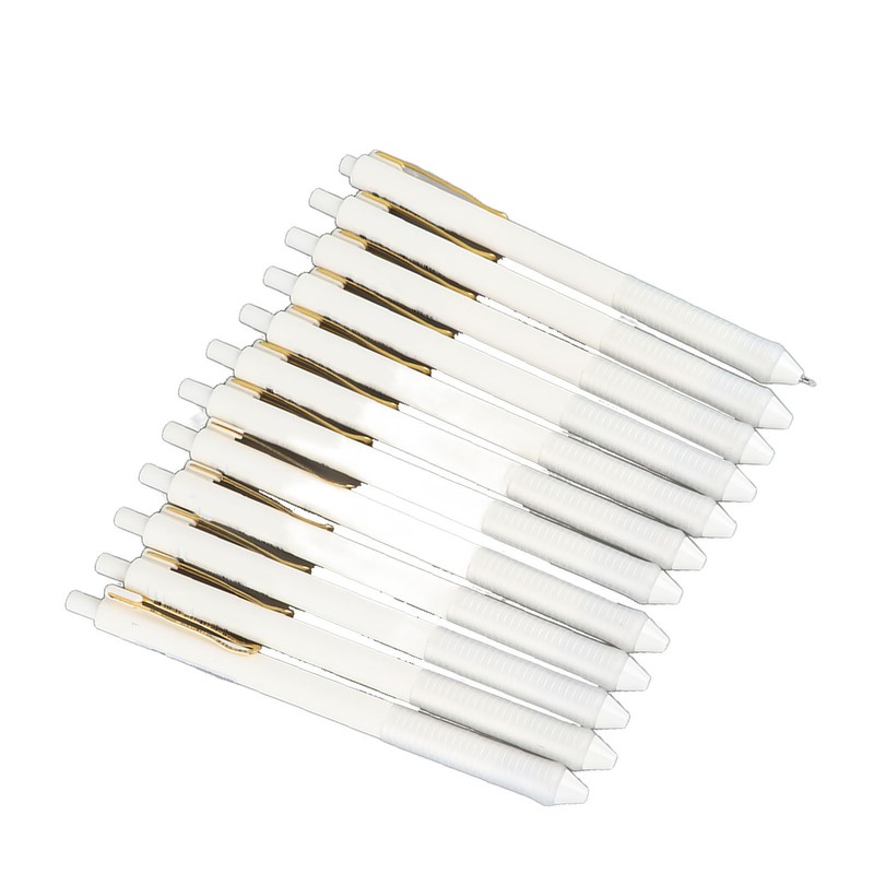 12pcs Press Gel Pen 0.38MM Black Ink Fine Point Pen