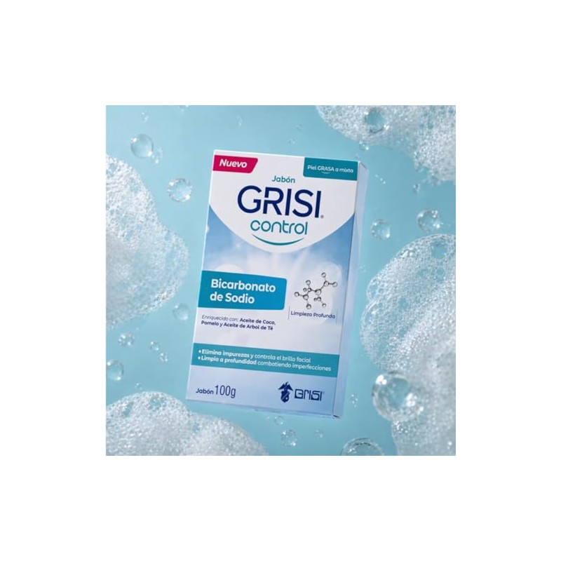 Grisi Control Jabón Facial Bicarbonato de Sodio para Piel Grasa