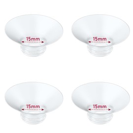 4 pieces flange inserts 15 mm for Momcozy M9/M6/M5/S12 Pro/V1 Pro/V2 Pro, for Spectra/Medela/MomMed/eufy/Lansinoh/Elvie 24 mm breast pump
