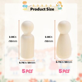 10 Stück Holzfiguren zum Bemalen, DIY Spielfiguren Holz Zum Basteln, Holzkegel, Individuelle Gestaltungsmöglichkeiten für Hochzeiten Und Geburtstagsdekoration