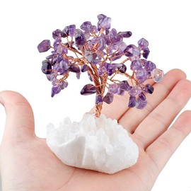 Nupuyai Gemstone Tree Decoration Money Tree Tree of Life Lucky Tree Crystal Tree for Feng Shui Living Room Decoration