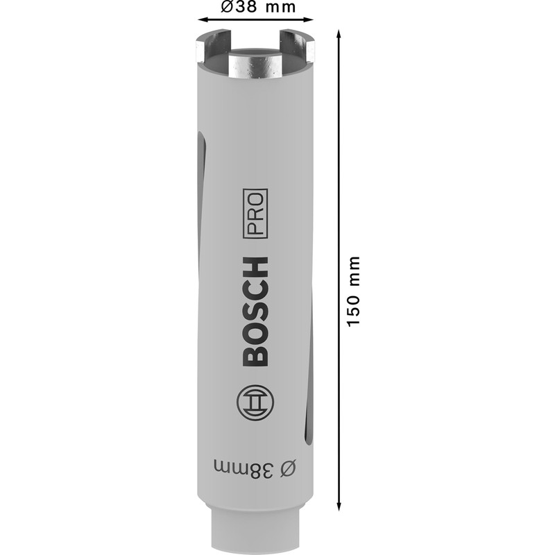 Bosch 2608587316 Universal-Diamond Dry Core Cutter, Silver, 38 x 150
