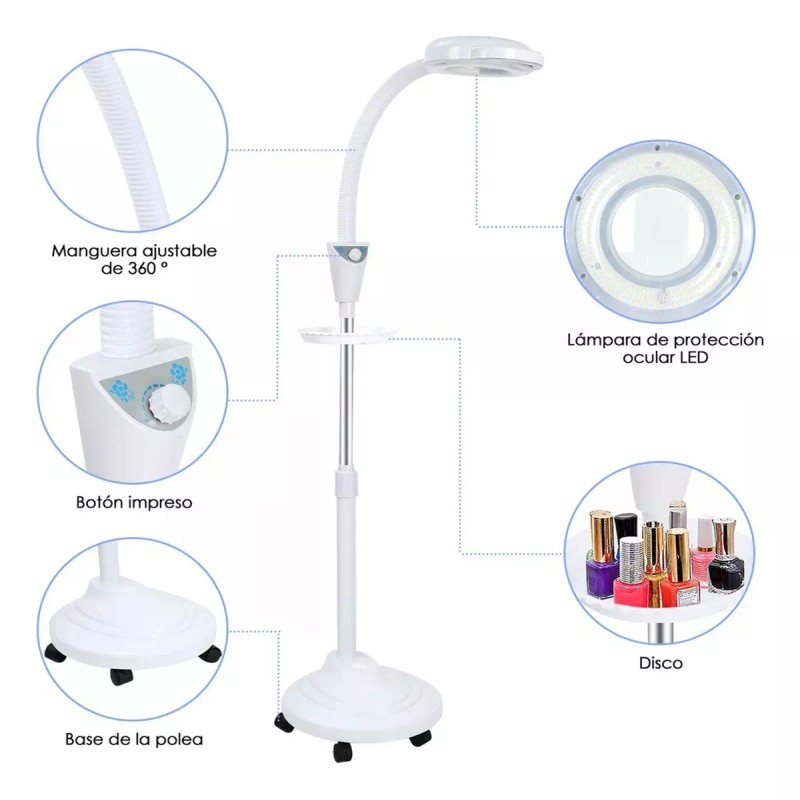 RAOSHIJIEDKES Lámpara Con Lupa 8x Mueble Estética Para Pestañas De