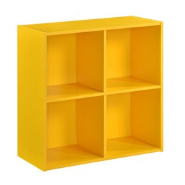 KB Designs - Yellow 4 Cube Storage Organizer Book Shelf, Toy Storage Organizer for Nursery, Kids Room, Playroom and Bedroom