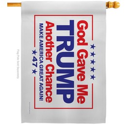 God Gave Me Another Chance Flag Tapestry Wall Hanging Decor For Home Porch 47th President Trump Won Poster MAGA Decorations Make America Great Again Yard Banner Republican Gifts Made In USA