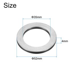 sourcing map 6 Sets AXK3552+2AS Thrust Needle Roller Bearings with Washers, 35x52x4mm Chrome Steel Needles Roller Bearing, P5 (ABEC 5)