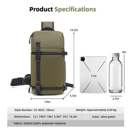 GYakeog Camera Sling Bag, Crossbody Shoulder Bag for Canon, Nikon, Sony, Fuji DSLR/SLR/Mirrorless Cameras, Photographer Photography Bag (olive green)