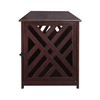 Casual Home Wooden Lattice Pet Crate, End Table, Espresso