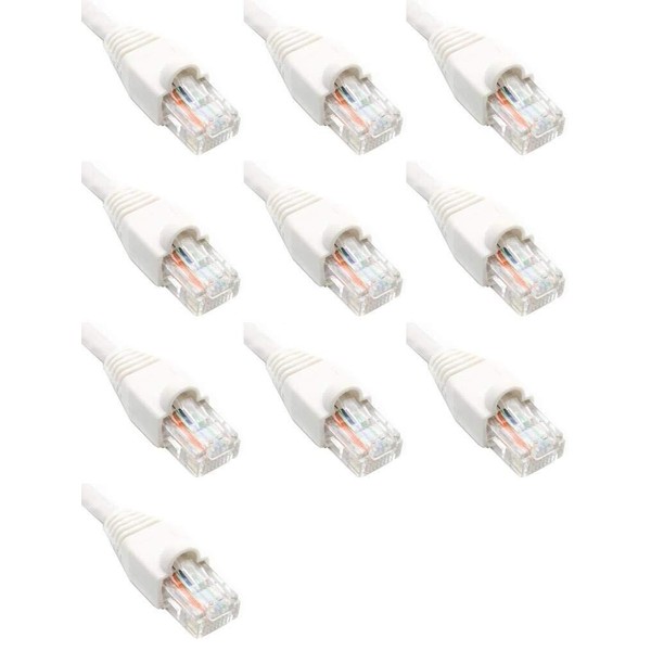 RiteAV 15 Feet Cat6 Ethernet Network Patch Cables White RJ45
