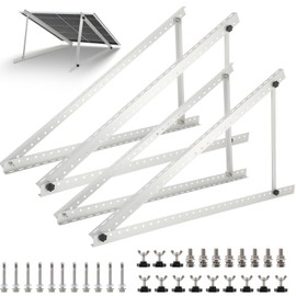 45inch Solar Panel Mount Brackets, Adjustable Mounting Brackets with Foldable Tilt Legs, Ideal for 1-2pcs 100 200 300 400 Watt Solar Panel for RV, Trailers, Roof Rack, Boat, Off-Grid Systems 2 Set