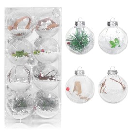 Christmas tree transparent ball decoration shatterproof Christmas ornaments center piece large hanging ball, suitable for holiday wedding party decoration