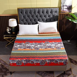 Hecnoey Boho Style Bed Fitted Sheets for Adult,Deep Pocket Bohemian Printed Fitted Sheet Only (Multicolor,Twin)