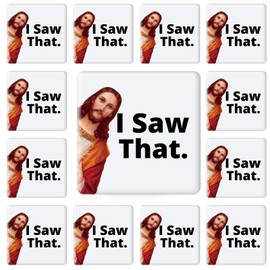 Relaxweex 10 Sets Christian Magnets Easter Gifts Jesus Magnet for Fridge I Saw That Fridge Magnets Refrigerator Magnet for Fridge Decoration (Square)