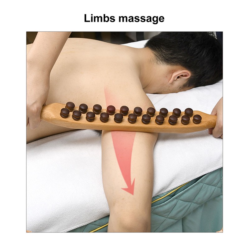 Wooden Scraping Stick Relieve Fatigue Reduce Soreness Double Sided Massage