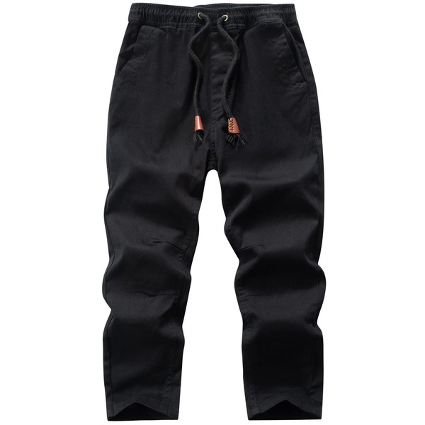 WIYOSHY Boys' Solid Color Drawstring Elastic Waist Chino Pants (as1,